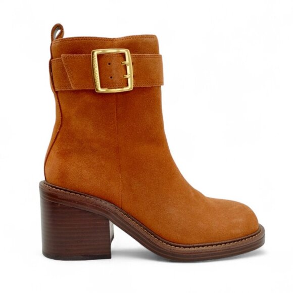 Vince Camuto Women's Size 9 M Warm Caramel Bembonie Stacked Heel Ankle Bootie - Picture 3 of 15